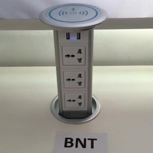 Multifunctional kitchen pop up power socket with wireless phone charger