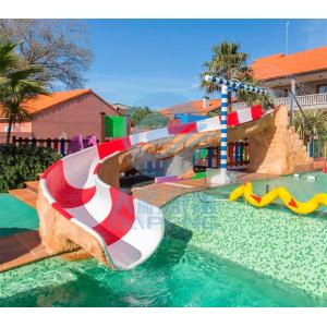 Kids Fiberglass Hill Curve Water Slide Customized 1.2m - 2m Height 0.8m Width
