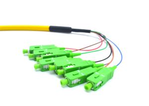 China Bundle SM Optical Fiber Pigtail Patch Cord 8 Core Multimode With SC / APC Connector on sale