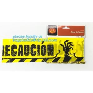 pe no adhesive fright tape halloween Caution Tape yellow warning tape,Custom