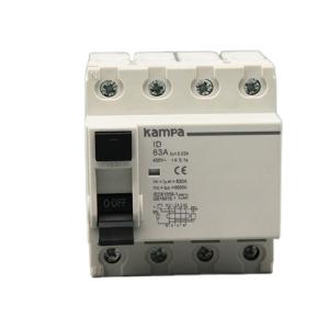 Wholesale Residual Current Circuit Breakers kampa IID 63A 4P ELCB rccb from china suppliers