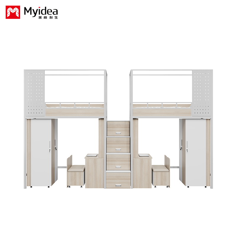 customization university dormitory apartment bed and table dormitory bed with desk wardrobe lntegrated bed and cabinet