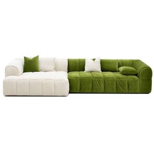 Double Sided Fabric Frosted Retro Velvet Sofa Square Combination