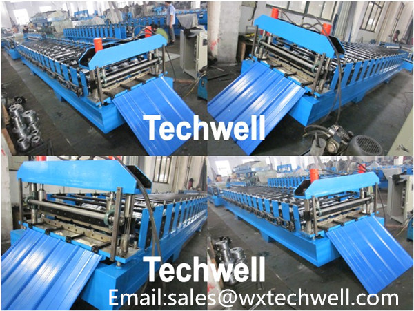 Thickness 0.3 - 0.7mm Roof Roll Forming Machine With Working Speed 0 - 20 m / min