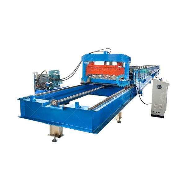 PLC Control System Floor Deck Roll Forming Machine 1250mm Width For Decking