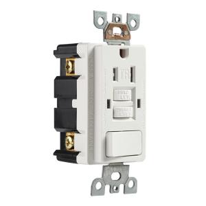 Tamper Resistant 15A GFCI Electrical Outlet With LED Indicator