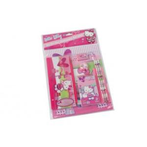 Wholesale Hello kitty Stationery Sets includes pencil case, three pencils, rubber, sharpener, ruler from china suppliers