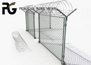 Wholesale Electric Galvanized Airport Security Fencing , Rust Proof Fence With Barbed Wire from china suppliers