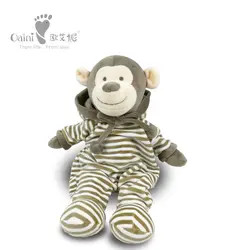 ODM OEM Azo Free Supplier Custom Soft Monkey Dolls Toys Lovely Plush Striped