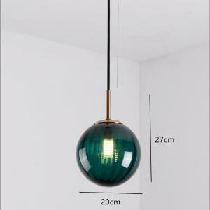 Colorful Modern Glass Globe Pendant Light For Dinning Room