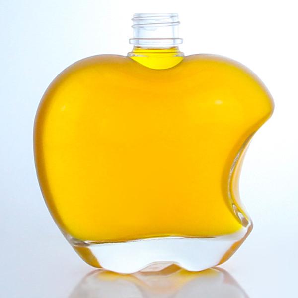 Custom Cap Apple Shape Glass Bottle for Vodka Tequila Whisky in Super Flint
