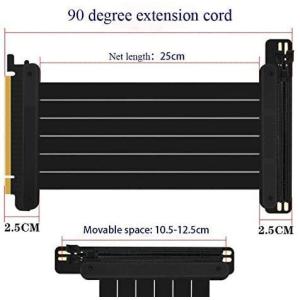 90 Degree High Speed Flexible PCIE Graphics Extension Cable PCI-E 1*16 3.0