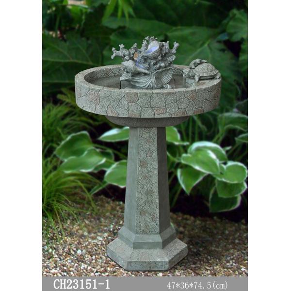 Quality H 68CM Polyresin Solar Powered Water Feature With Lights for sale