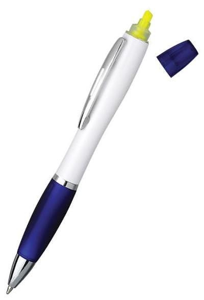 Quality cheap plastic highlighter ball pen,two use pen, highlighter + ball pen for sale