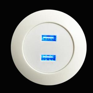 Terminal Round Black Dual Double USB Charge Socket Furniture Accessories Sofa