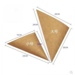 Custom Print Logo Biodegradable Paper Triangle Packaging Waffle Cone Holder