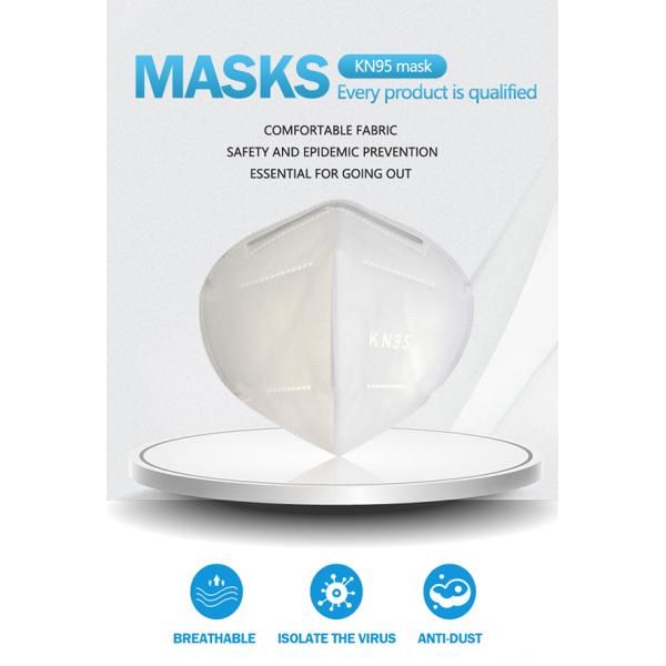 Eco Friendly KN95 Face Mask Non Stimulating Materials Low Breathing Resistance