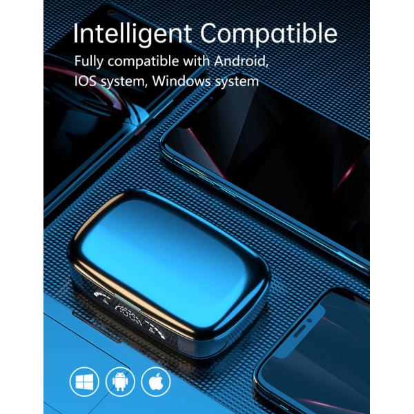 Strong Bass Waterproof Wireless Earbuds HD LED Display Auto Pairing