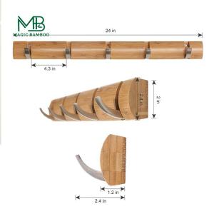 Sustainable Bamboo Coat Hooks Hat Wall Hook Wall Mounted