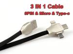 Micro/8Pin/Type C 3 In 1 Usb Data Extension Cable , Fast Charging Extending USB