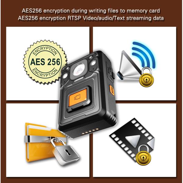 WCDMA 3200mAH Waterproof Worn Cameras 140 Degree EIS Onvif 1080P