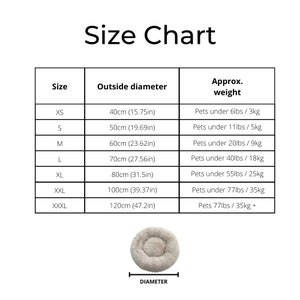 Plush Cozy Anti Anxiety Donut Calming Dog Bed 100% Cotton Handmade