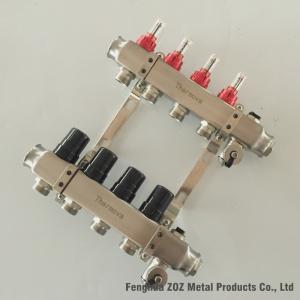 Collecteur plancher chauffant inox 4 departs , Collecteur inox pre monte