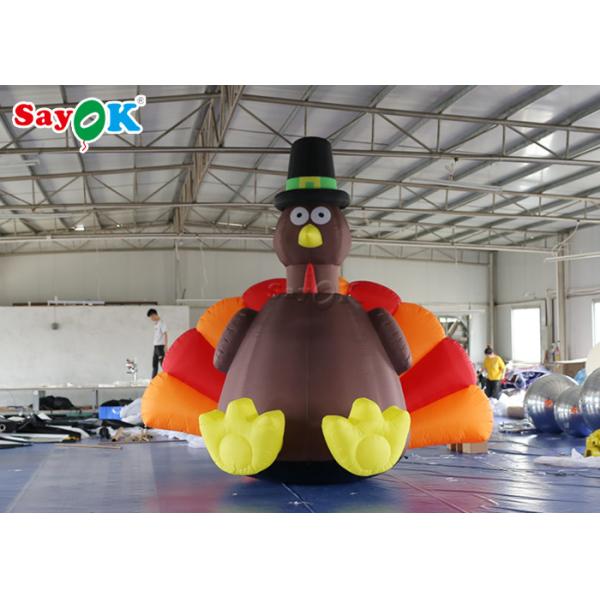 4 Meter Inflatable Turkey Decoration With Air Blower For Thanksgiving Day