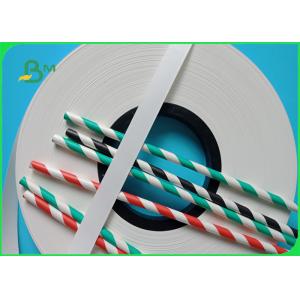 White Wrapping Paper Roll , Degradable Straw Paper 120 Gsm 60 Gsm For Soft Drink