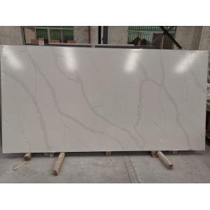 Non Porous White 3000*1600 Calacatta Quartz Stone For Vanitytop