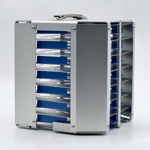 Custom 8 Inch 7 Slot Metal Wafer Cassette , Wafer Carrier With Blue Teflon