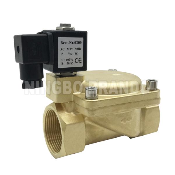 16 bar 2 Way NC Brass Solenoid Valve For Water Air Gas 3/8'' to 2'' 24V 110V 220V 5