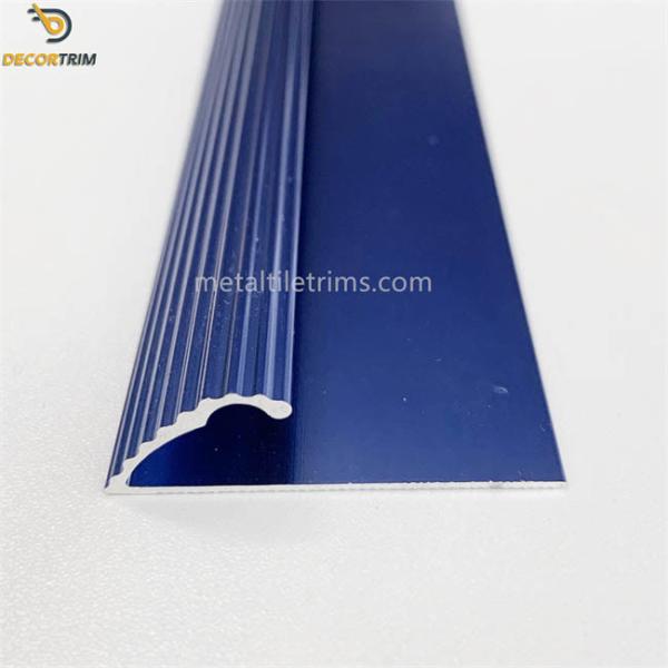 Heavy Duty Door Carpet Transition Strip Anodized Shiny Blue Color ODM