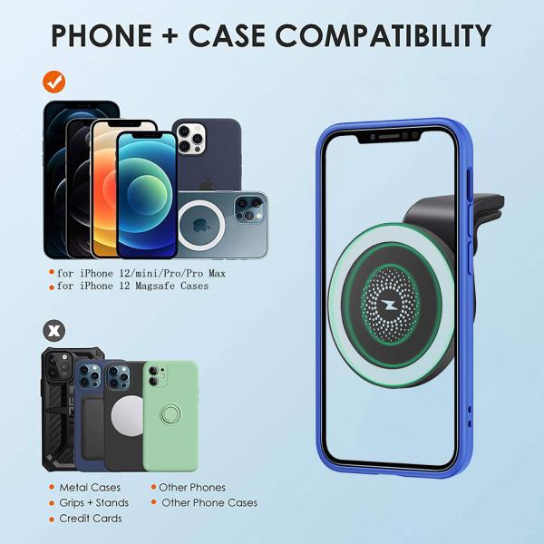 ABS Silicone 15W Fast Wireless Charger Automatic Clamping Car Mount 150KHZ