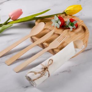 Compostable Biodegradable Travel Reusable Wooden Cutlery Sets Bulk Spoon Knife