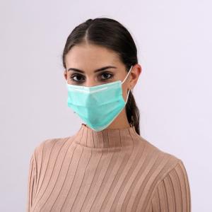 House Cleaning Disposable Face Mask With Elastic Ear Loop Safe Breathable Green