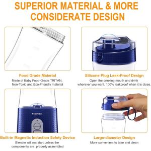 Portable and Safe Mulli Blender with Six Blades for Grinding Blending and More