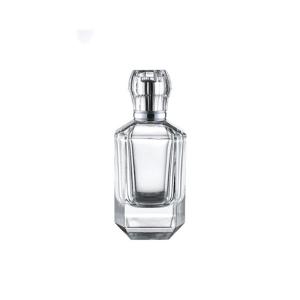 Clear Custom Glass Perfume Bottles , Square Glass Perfume Bottles Various Caps