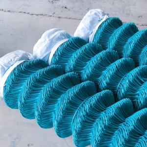 Green Plastic Coated Chain Link Fencing Hot Dipped Diamond Wire Mesh Anti