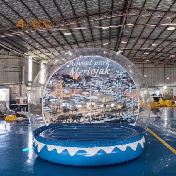 Customized Pvc Snow Globe Inflatable Bounce House Attractive Christmas Clear