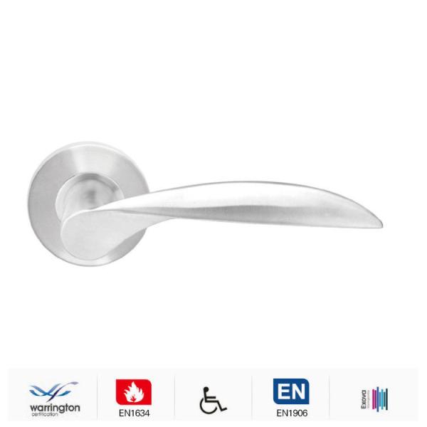 Quality Fire rated door handles with custom finishes for high frequency use for sale