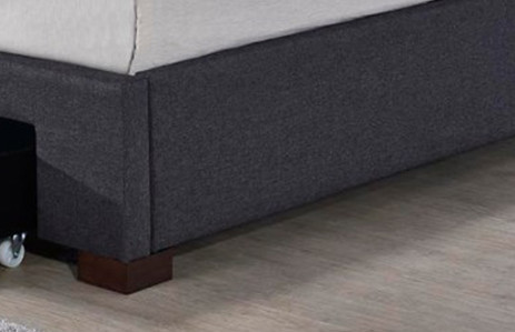 Double Linen Fabric Bed With Drawer / Gray Linen Upholstered Bed