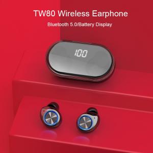 LED Display Transmission 10m TW80 Waterproof Wireless Bluetooth Earbuds