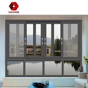 DOLPHIN Aluminium Glass Sliding Window Louver Curtain Insect Control