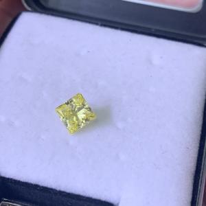 Wholesale 1.37CT Fancy Intense Yellow VVS1 EX VG CVD Lab Made Diamonds Princess Cut IGI Certificated from china suppliers