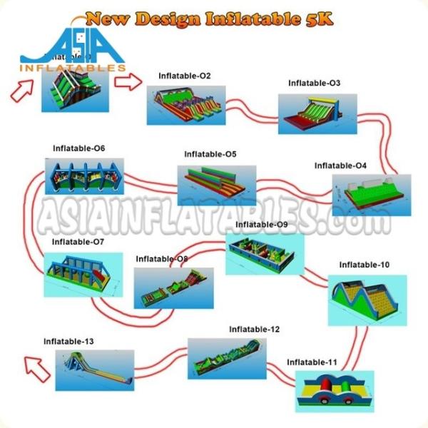 Quality High Security Inflatable Challenge Obstacle Course With Logo CE ROHS for sale