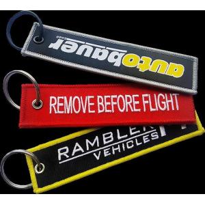 Wholesale Custom Remove Before Flight Keychain Handmade Embroidered Keychain Durable from china suppliers