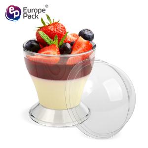 150ml disposable clear plastic cups with dome lids for cold beverage