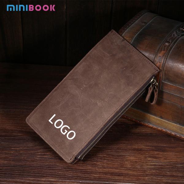 GENUINE LEATHER Men's Wallet with Multifunctional Pickup Bag Retro Crazy Horse Design