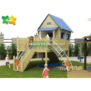 LLDPE Wooden Playground Slide , Garden Swing Slide Wooden Plastic Parts